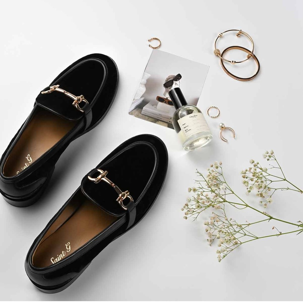 SAINT G CINZIA BLACK VELVET MOCCASINS